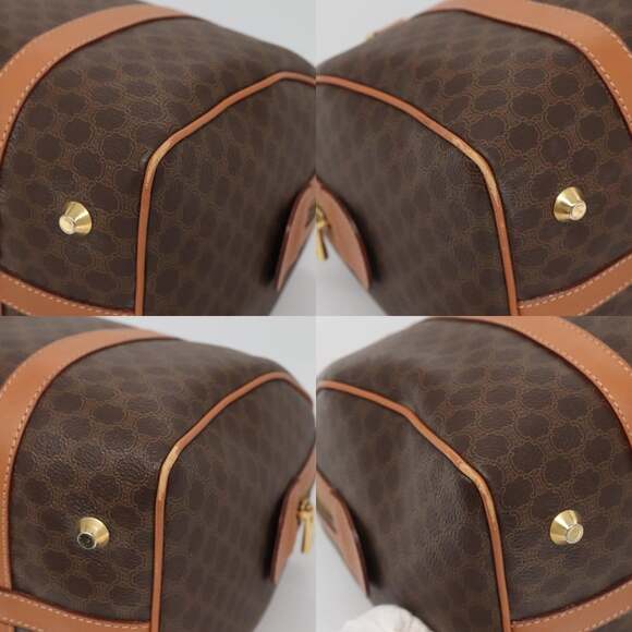 CELINE Macadam Canvas Hand Bag Pvc Leather Brown Gold - Picture 10 of 12